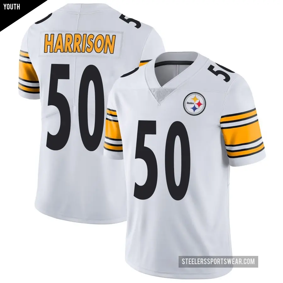 Youth Pittsburgh Steelers ＃50 Malik Harrison White Limited Vapor Untouchable Jersey
