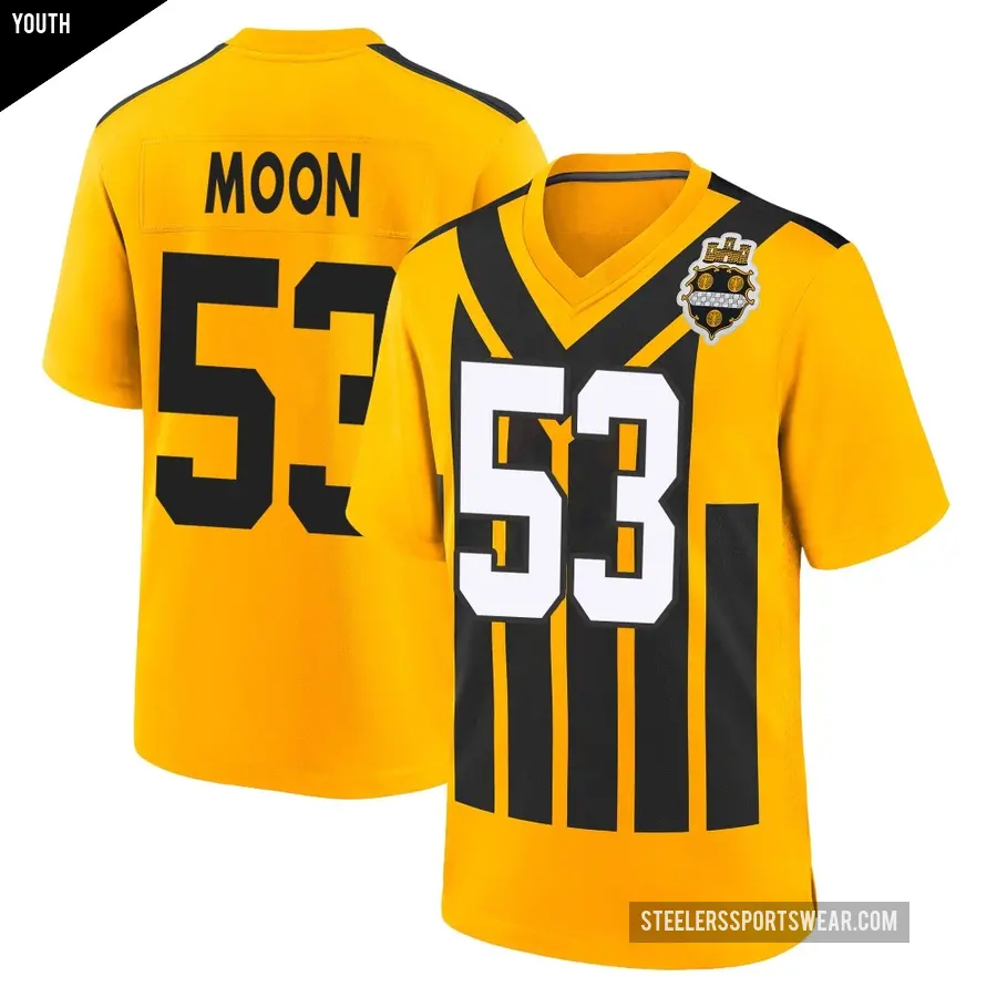 Youth Pittsburgh Steelers ＃53 Jeremiah Moon Gold Game Alternate 1933 Throwback Jersey