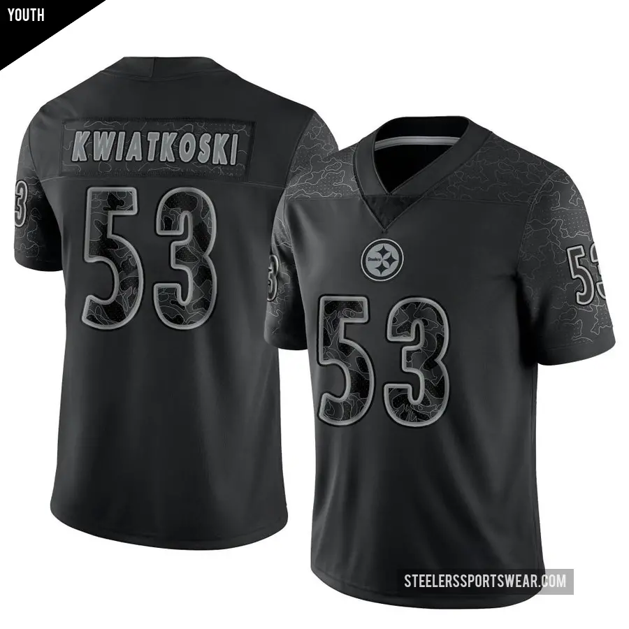 Youth Pittsburgh Steelers ＃53 Nick Kwiatkoski Black Limited Reflective Jersey
