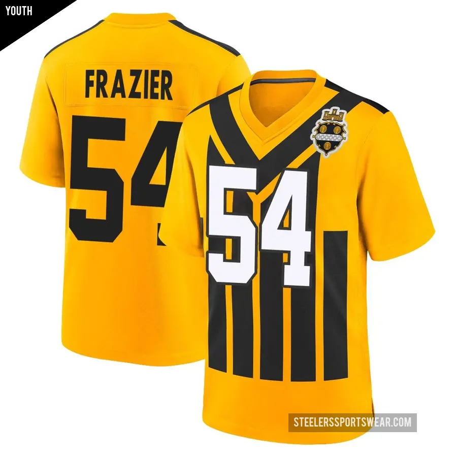 Youth Pittsburgh Steelers ＃54 Zach Frazier Gold Game Alternate 1933 Throwback Jersey
