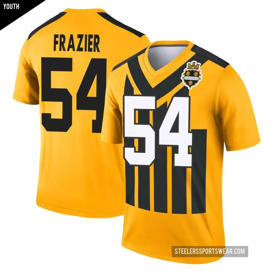 Youth Pittsburgh Steelers ＃54 Zach Frazier Gold Legend Alternate 1933 Throwback Performance Jersey