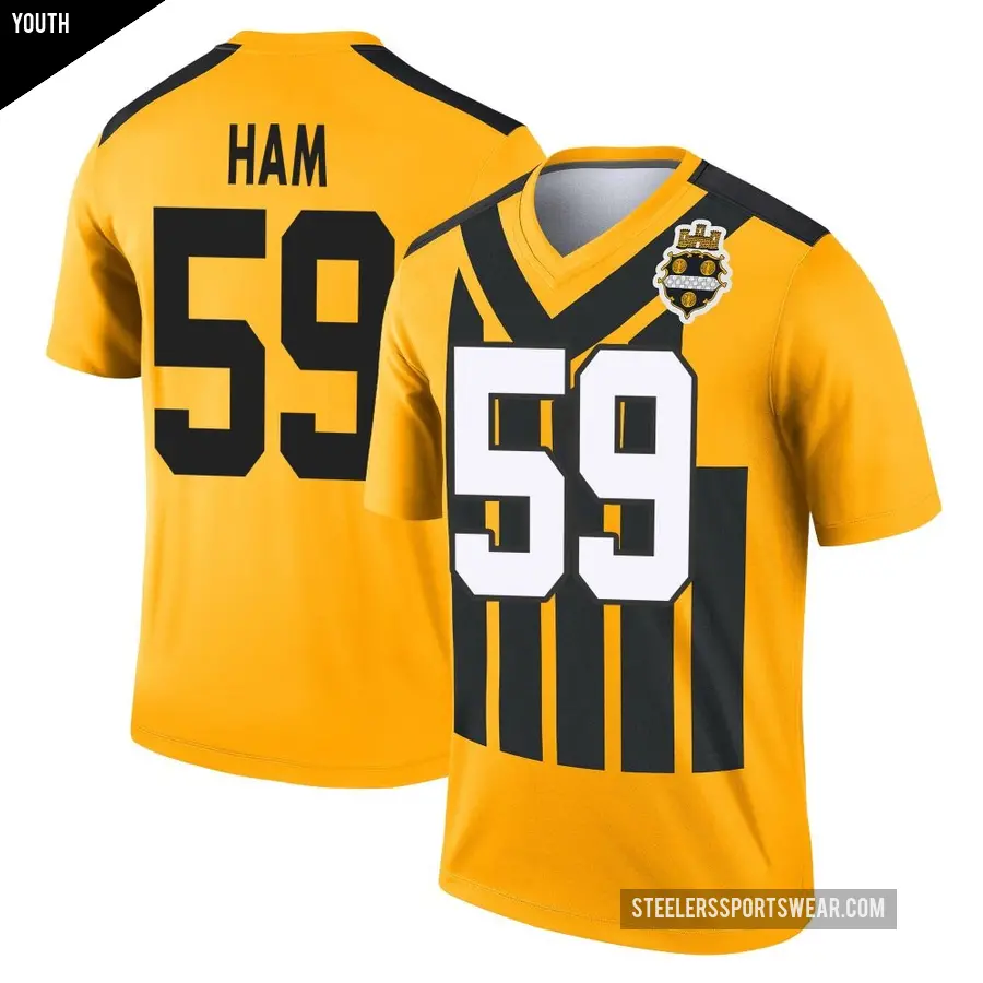 Youth Pittsburgh Steelers ＃59 Jack Ham Gold Legend Alternate 1933 Throwback Performance Jersey