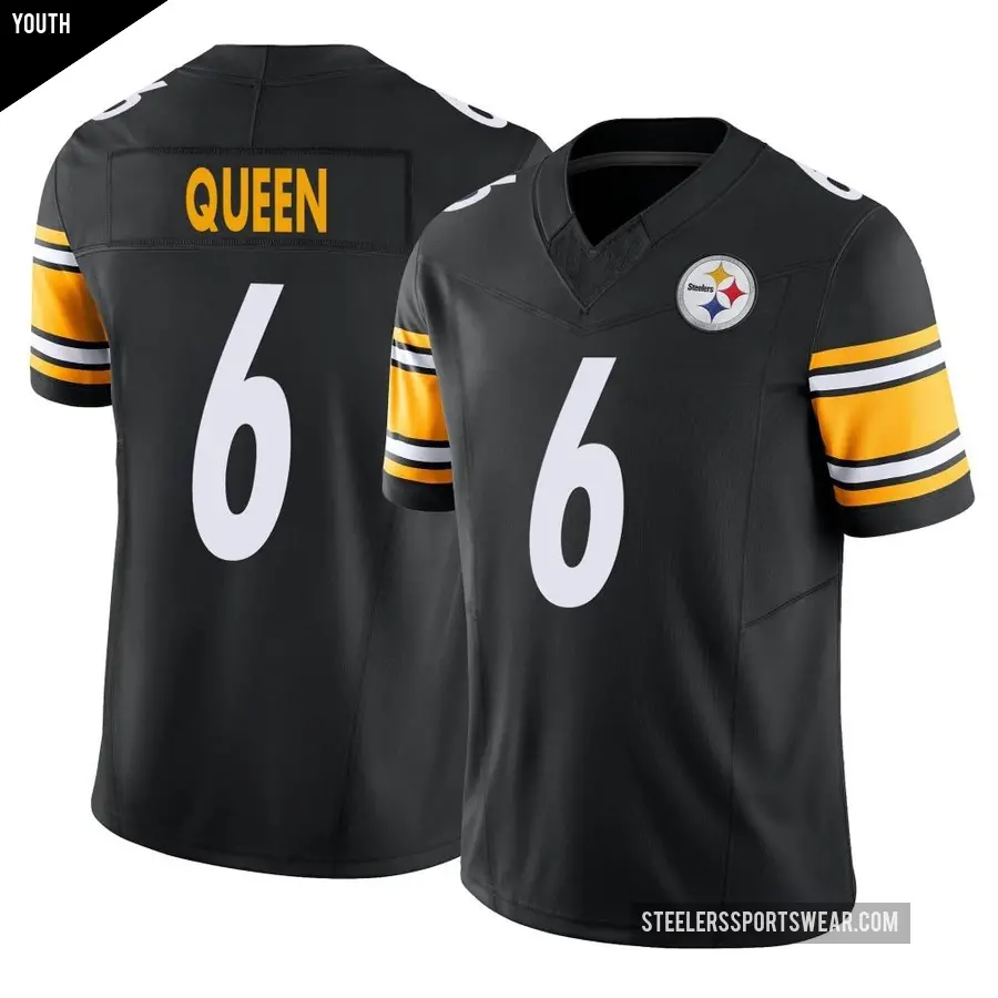 Youth Pittsburgh Steelers ＃6 Patrick Queen Black Limited Vapor F.U.S.E. Jersey