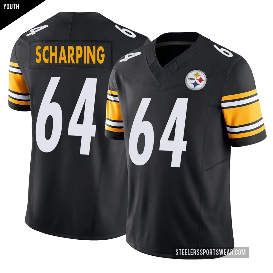 Youth Pittsburgh Steelers ＃64 Max Scharping Black Limited Vapor F.U.S.E. Jersey