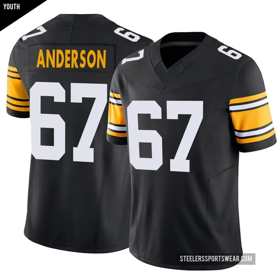Youth Pittsburgh Steelers ＃67 Calvin Anderson Black Limited Alternate Vapor F.U.S.E. Jersey
