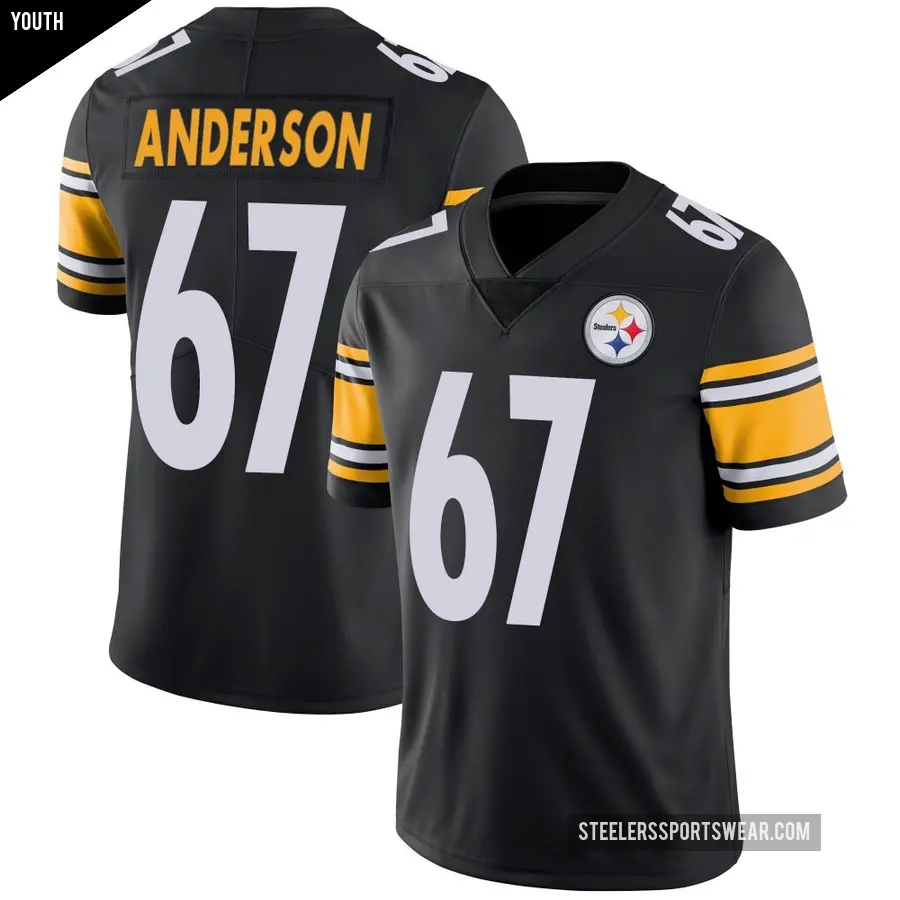 Youth Pittsburgh Steelers ＃67 Calvin Anderson Black Limited Team Color Vapor Untouchable Jersey