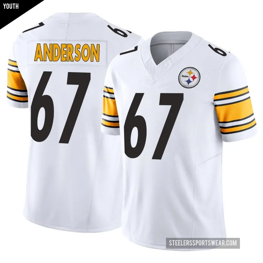 Youth Pittsburgh Steelers ＃67 Calvin Anderson White Limited Vapor F.U.S.E. Jersey