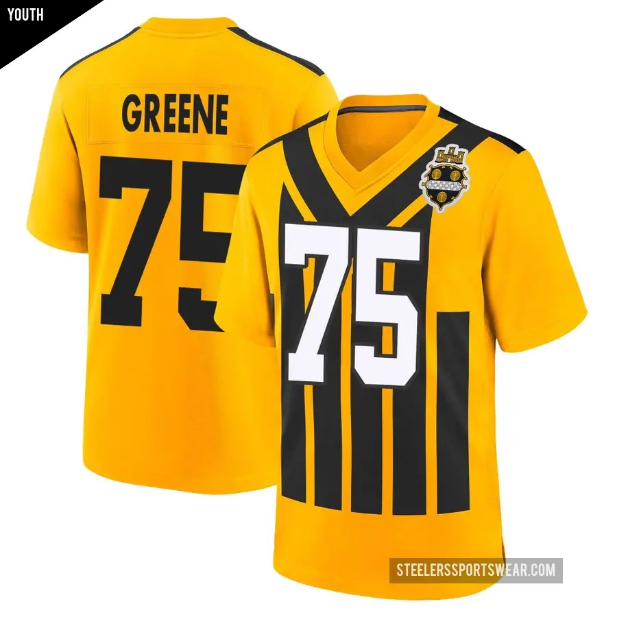 Youth Pittsburgh Steelers ＃75 Joe Greene Gold Game Alternate 1933 Throwback Jersey
