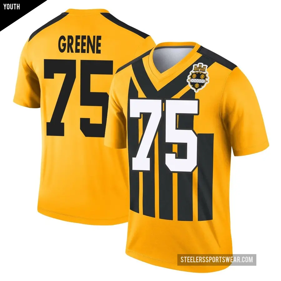 Youth Pittsburgh Steelers ＃75 Joe Greene Gold Legend Alternate 1933 Throwback Performance Jersey