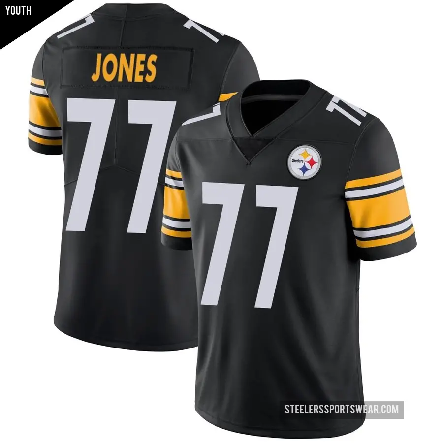 Youth Pittsburgh Steelers ＃77 Broderick Jones Black Limited Team Color Vapor Untouchable Jersey