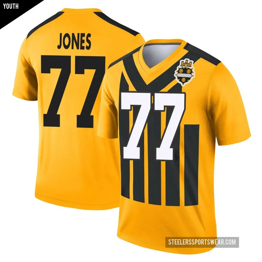 Youth Pittsburgh Steelers ＃77 Broderick Jones Gold Legend Alternate 1933 Throwback Performance Jersey