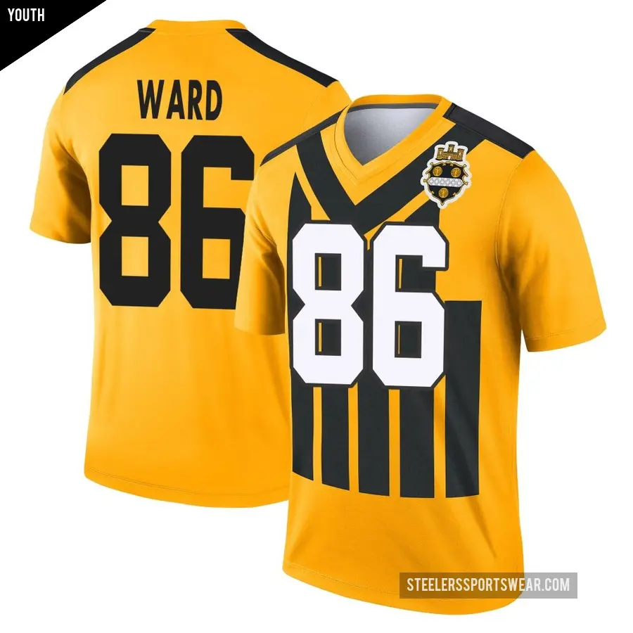 Youth Pittsburgh Steelers ＃86 Hines Ward Gold Legend Alternate 1933 Throwback Performance Jersey