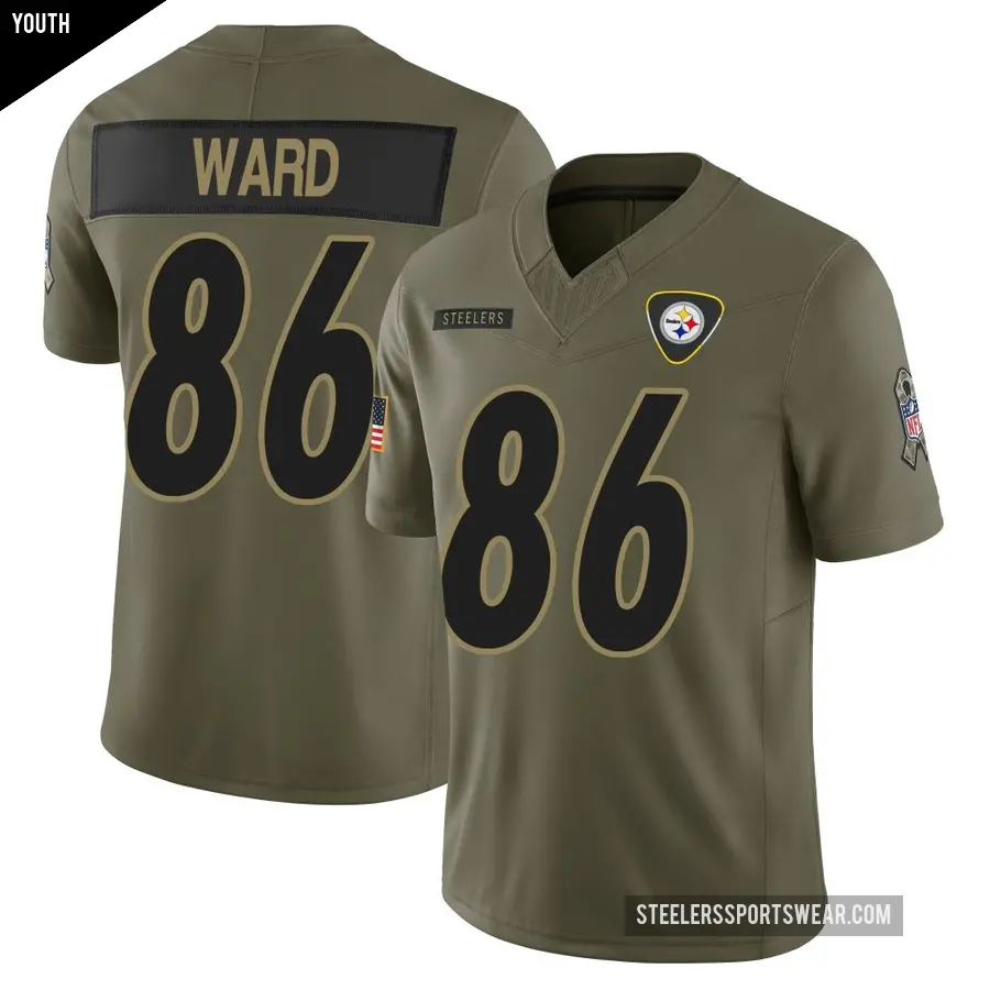 Youth Pittsburgh Steelers ＃86 Hines Ward Olive Limited 2025 Salute to Service Jersey