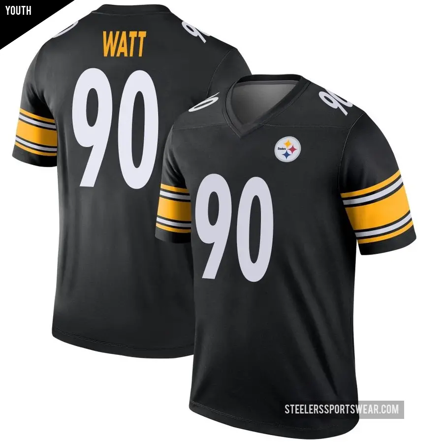 Youth Pittsburgh Steelers ＃90 T.J. Watt Black Legend Jersey