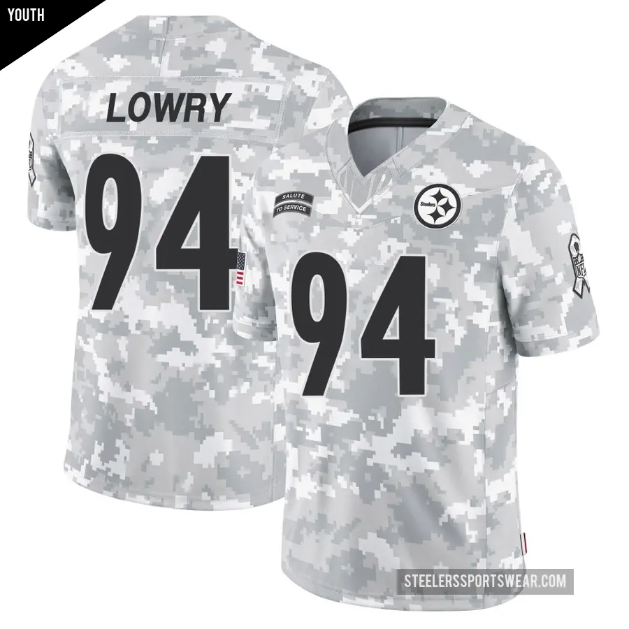 Youth Pittsburgh Steelers ＃94 Dean Lowry Arctic Camo Limited 2024 Salute to Service Jersey
