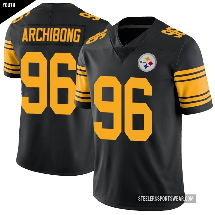 Youth Pittsburgh Steelers ＃96 Daniel Archibong Black Limited Color Rush Jersey